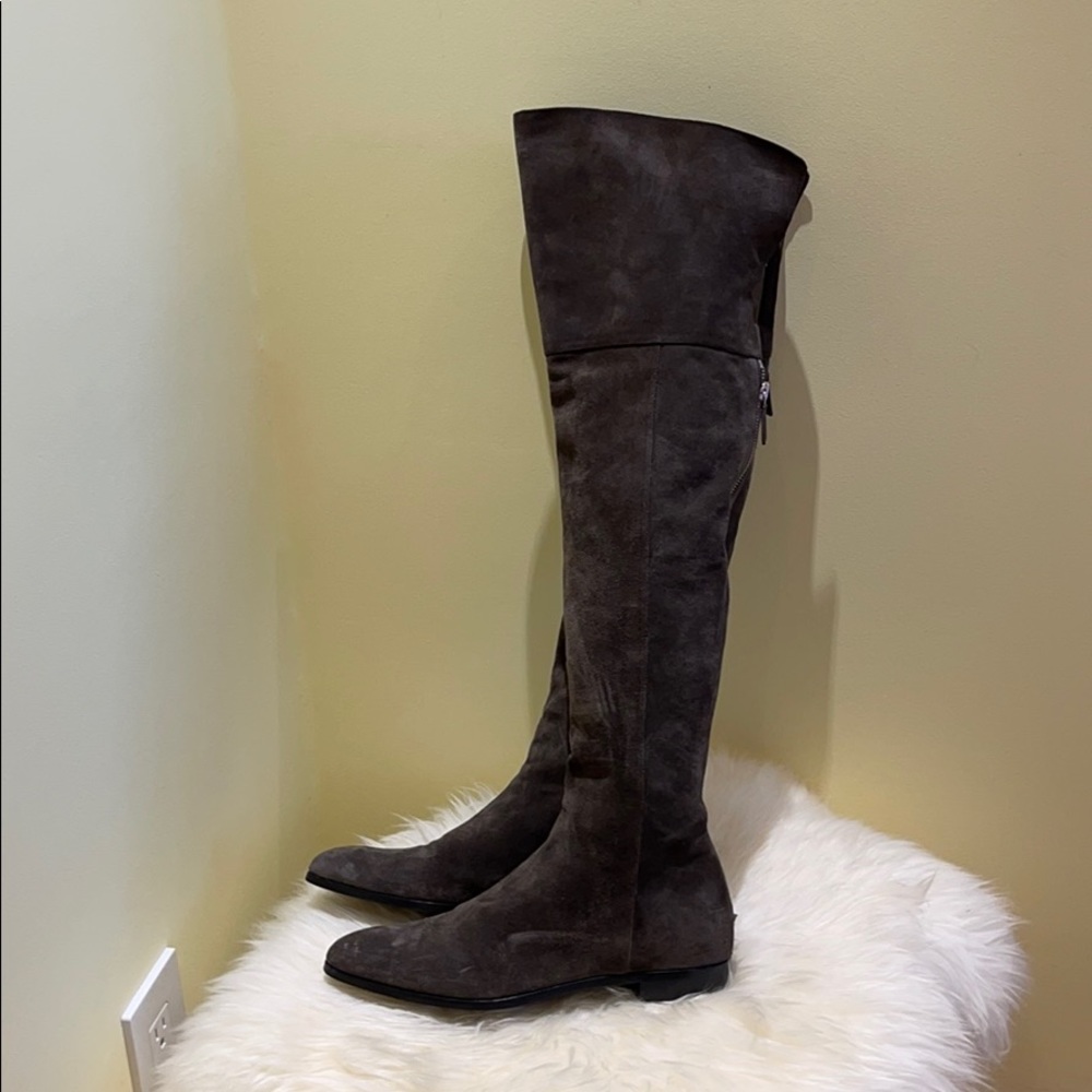 PRADA over the knee suede boots